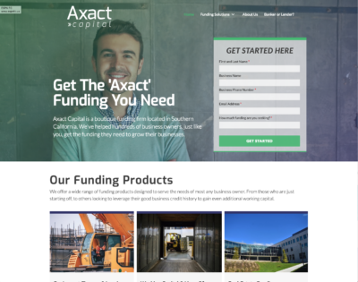 Axact Capital Home Page design by Justin Powell