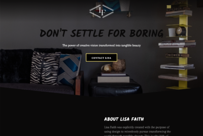 Lisa Faith Home Page design by Justin Powell