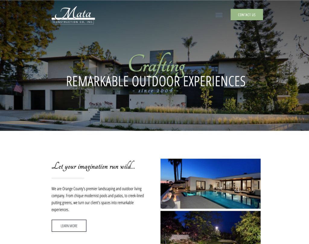 Mata Construction Website Design by Justin Powell
